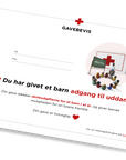 Gavebevis uddannelse - Røde Kors donation