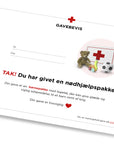 Røde Kors - gavebevis med børnepakke