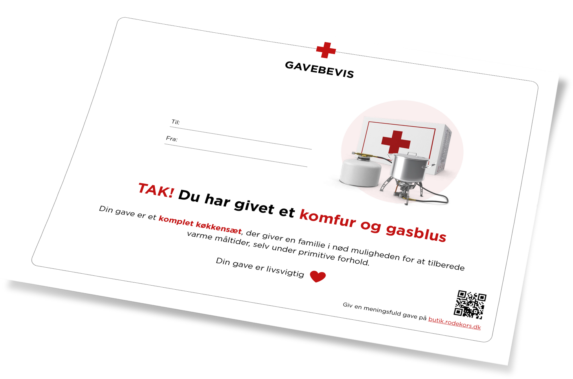 Gavebevis med komfur og gasblus