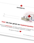 Gavebevis med hgiejnepakke