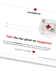 Røde Kors - gavebevis med myggenet