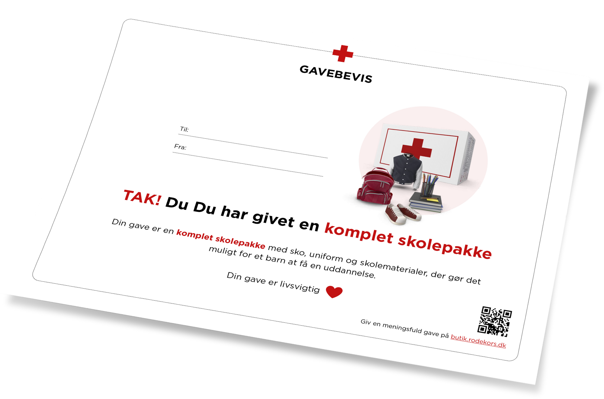 Donation - En komplet skolepakke til et barn