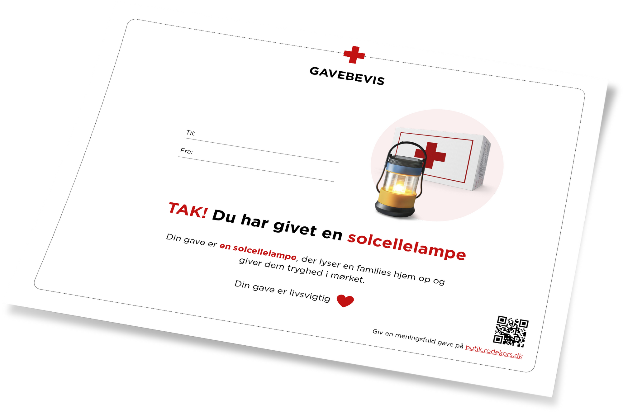 Giv en livsvigtig gave - solcellelampe som donation