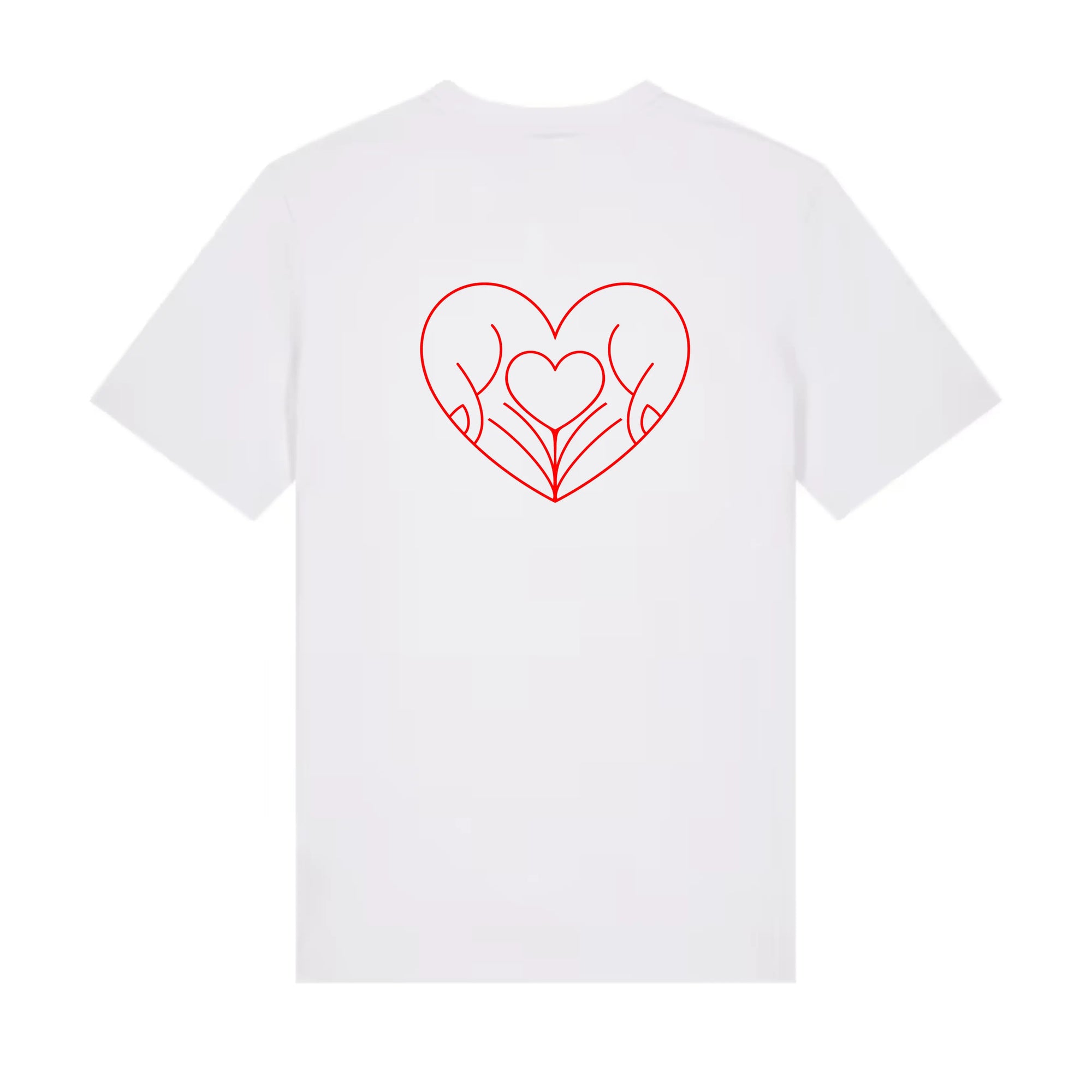 T-shirt med hjerte – Hvid | Støt Røde Kors – Røde Kors Butik