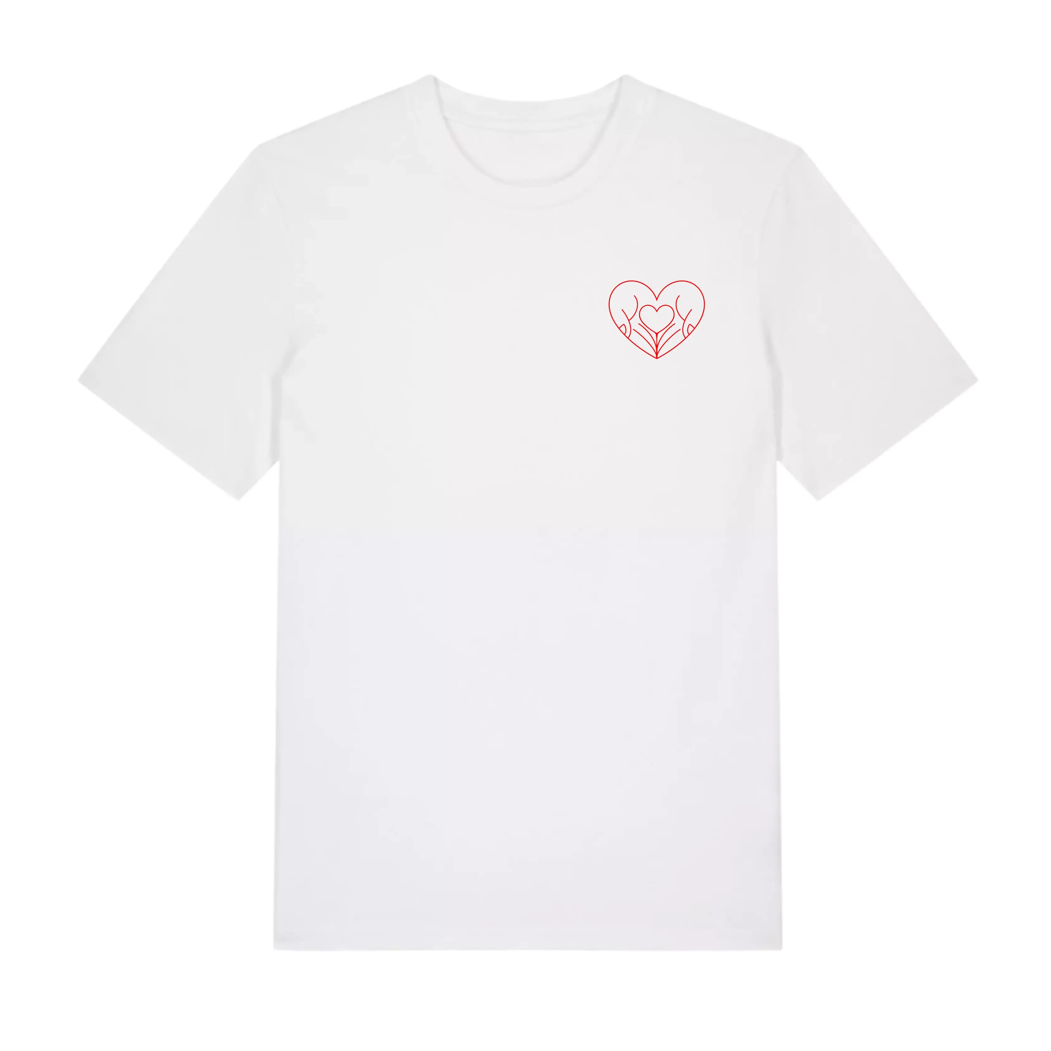 T-shirt med hjerte – Hvid | Støt Røde Kors – Røde Kors Butik